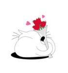 ねことんとん 白猫のリアクション（個別スタンプ：20）