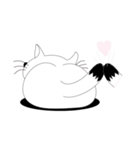 ねことんとん 白猫のリアクション（個別スタンプ：25）