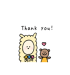 もこもこアルパカ気持ちを伝えるスタンプ（個別スタンプ：3）