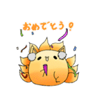 ふわふわ狐と狐の女の子（個別スタンプ：6）