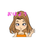 女の子挨拶（個別スタンプ：1）