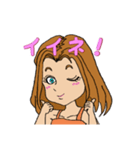 女の子挨拶（個別スタンプ：5）