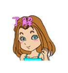 女の子挨拶（個別スタンプ：8）