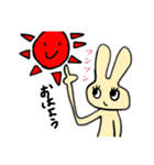 無表情なうさちゃん擬音で感情を伝える（個別スタンプ：1）