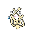 無表情なうさちゃん擬音で感情を伝える（個別スタンプ：6）