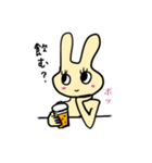 無表情なうさちゃん擬音で感情を伝える（個別スタンプ：16）