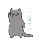 もっちりグレー猫の使いやすいスタンプ（個別スタンプ：1）