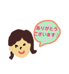 【敬語】吹き出し顔スタンプ（個別スタンプ：3）