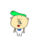 毎日使える 青虫君と男の子（個別スタンプ：2）