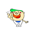毎日使える 青虫君と男の子（個別スタンプ：3）