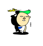 毎日使える 青虫君と男の子（個別スタンプ：14）