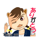 天晴れ！ブタさん系オフィス嬢たちのヤバ顔（個別スタンプ：14）