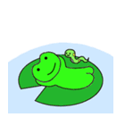 かえるくんとかわいいへびの親子文字なし（個別スタンプ：9）