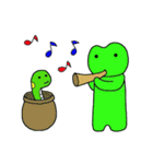 かえるくんとかわいいへびの親子文字なし（個別スタンプ：12）