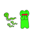 かえるくんとかわいいへびの親子文字なし（個別スタンプ：17）