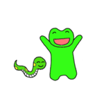 かえるくんとかわいいへびの親子文字なし（個別スタンプ：19）