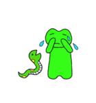 かえるくんとかわいいへびの親子文字なし（個別スタンプ：23）