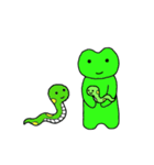 かえるくんとかわいいへびの親子文字なし（個別スタンプ：24）