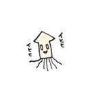 となりのイカは白い（個別スタンプ：1）
