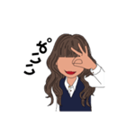 女子高生(ロングヘア)（個別スタンプ：2）
