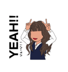 女子高生(ロングヘア)（個別スタンプ：16）