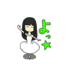 雨の日女の子とかたつむりのスタンプ（個別スタンプ：4）