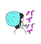 雨の日女の子とかたつむりのスタンプ（個別スタンプ：5）
