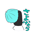 雨の日女の子とかたつむりのスタンプ（個別スタンプ：6）