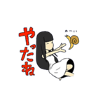 雨の日女の子とかたつむりのスタンプ（個別スタンプ：10）