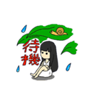 雨の日女の子とかたつむりのスタンプ（個別スタンプ：20）