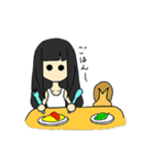雨の日女の子とかたつむりのスタンプ（個別スタンプ：22）