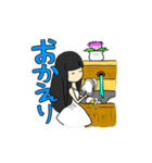 雨の日女の子とかたつむりのスタンプ（個別スタンプ：30）