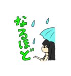 雨の日女の子とかたつむりのスタンプ（個別スタンプ：40）