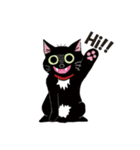 キモかわスタンプ♡黒猫withキジトラ白（個別スタンプ：1）