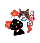 キモかわスタンプ♡黒猫withキジトラ白（個別スタンプ：19）