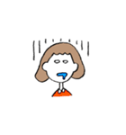 ふさふさボブの女の子（個別スタンプ：3）