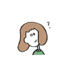 ふさふさボブの女の子（個別スタンプ：4）