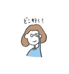 ふさふさボブの女の子（個別スタンプ：34）