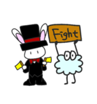 わたあめくんとうさ紳士（個別スタンプ：35）