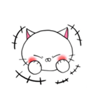 糸目にゃんこ(白)（個別スタンプ：3）
