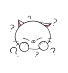 糸目にゃんこ(白)（個別スタンプ：15）