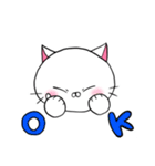 糸目にゃんこ(白)（個別スタンプ：19）