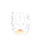 小さすぎる食べ物とうさぎのスタンプ（個別スタンプ：24）