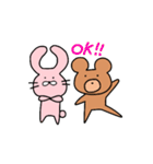 なかよしなうさぎとくま（個別スタンプ：12）