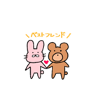 なかよしなうさぎとくま（個別スタンプ：27）