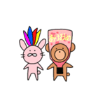 なかよしなうさぎとくま（個別スタンプ：34）