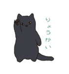もっちり黒猫の可愛くて使いやすいスタンプ（個別スタンプ：1）