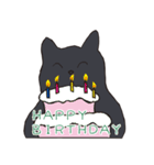 もっちり黒猫の可愛くて使いやすいスタンプ（個別スタンプ：34）