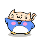 ねこ乗せペンギン（個別スタンプ：1）