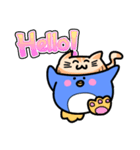 ねこ乗せペンギン（個別スタンプ：14）
